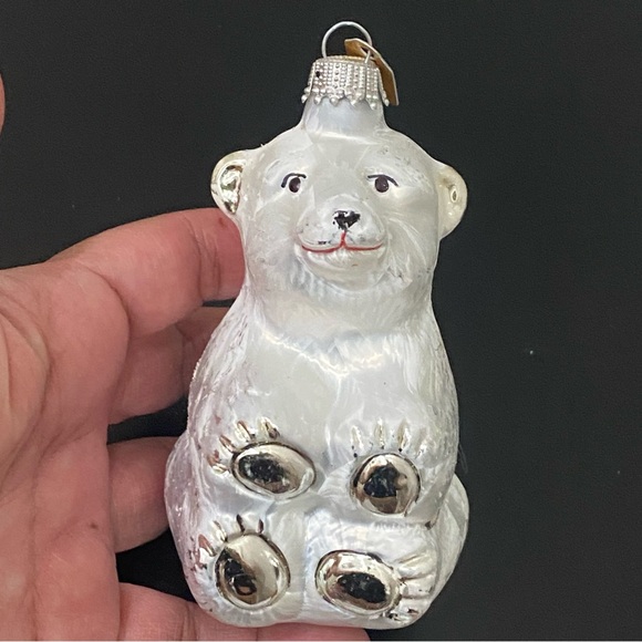 Discovery Channel Store Lauscha Krebs Glass White Polar Bear Handblown Ornament - Picture 11 of 16
